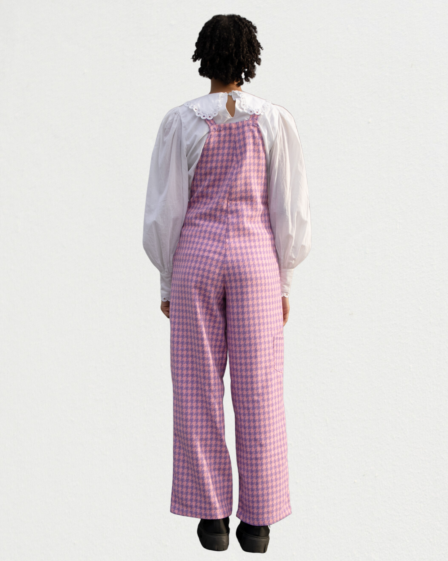 Hazel Dungaree in Pink & Lilac Bouclé
