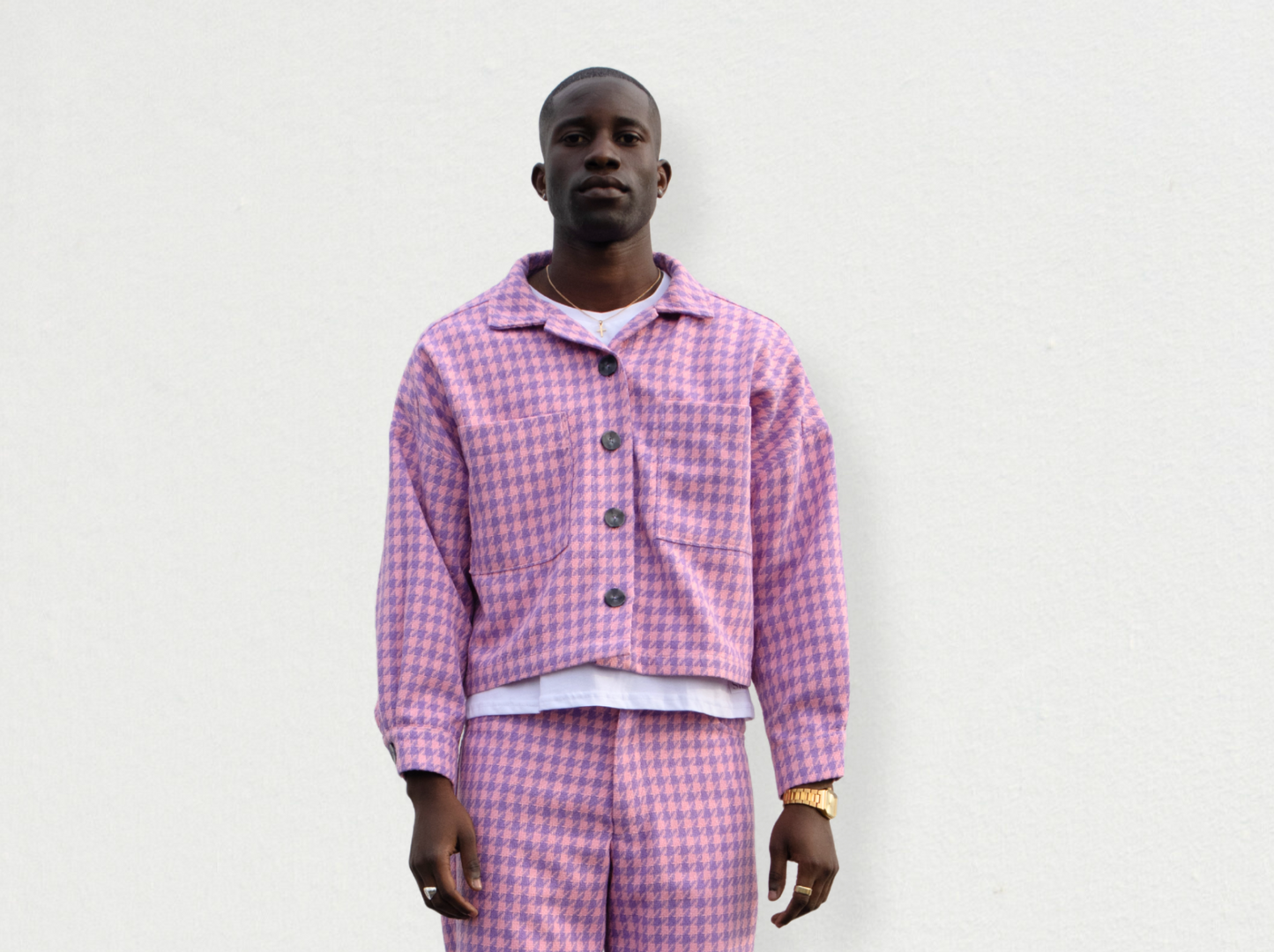 Boxy Jacket in Pink & Lilac Bouclé LTD