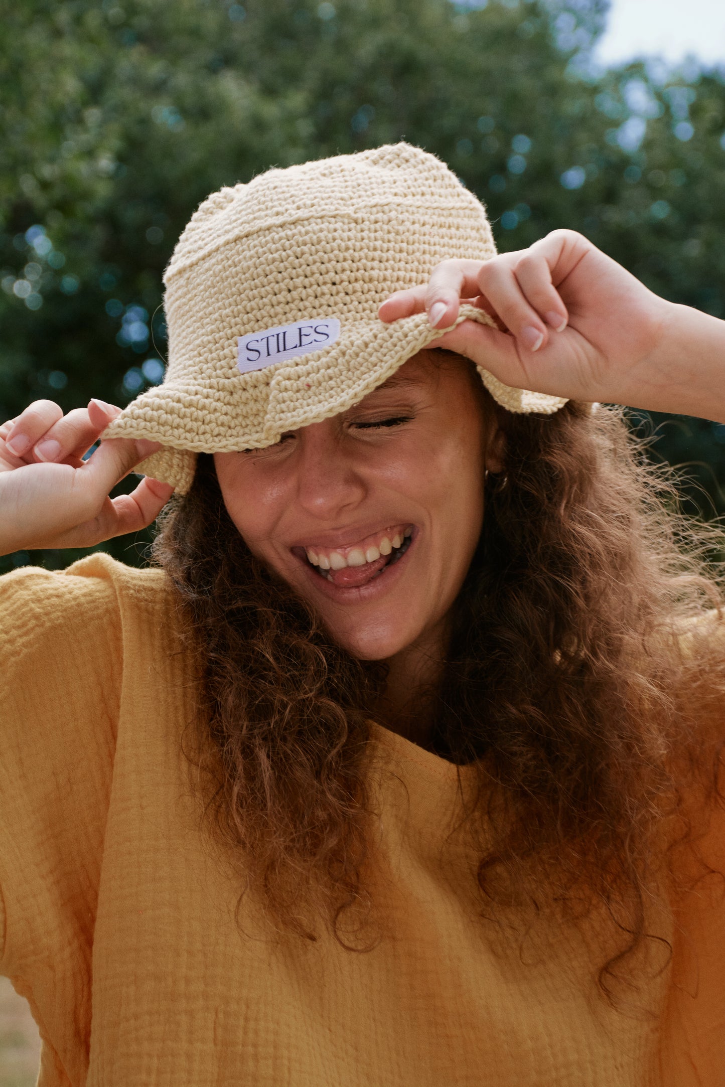 Nanala Crotchet Hat in Sunshine Yellow