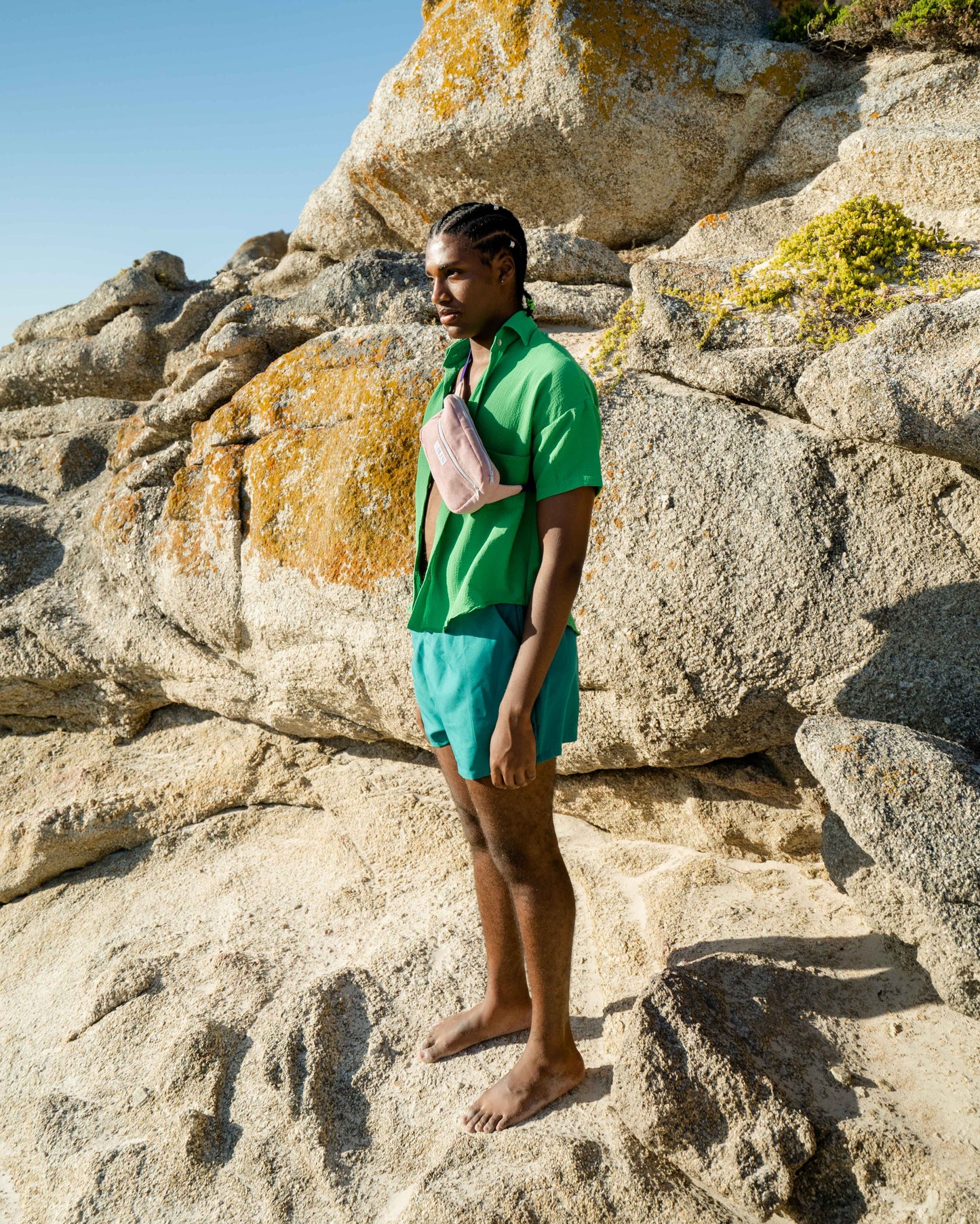 Hazza Button Up in Shamrock Green