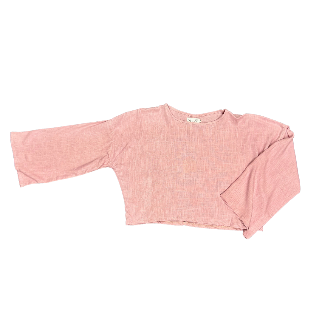 Ivy Flared Top in Flamingo Pink