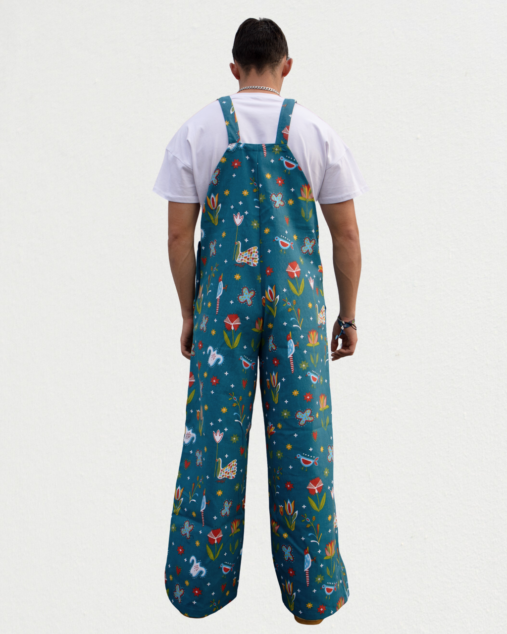 Hazel Dungaree in Blue Doodle