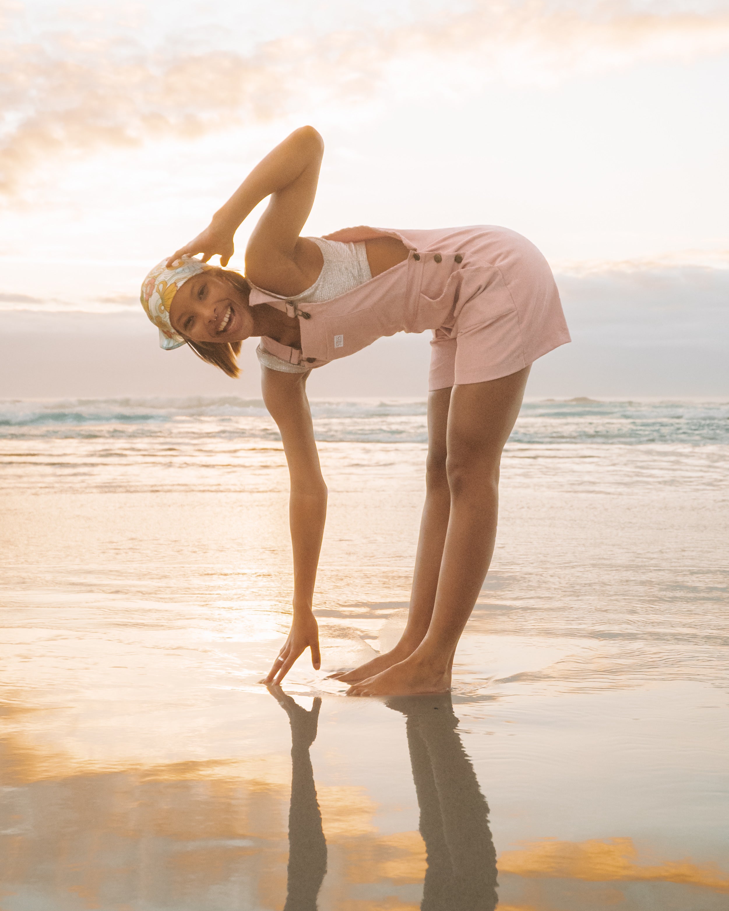 SALE - Azalea Short Dungaree in Baby Pink Corduroy