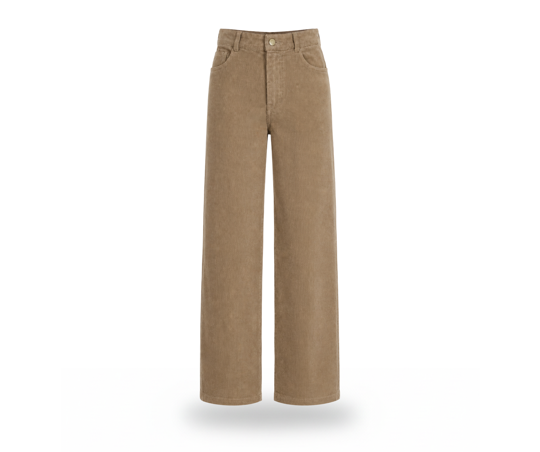 Corduroy High-Waisted Pants in Stone Corduroy