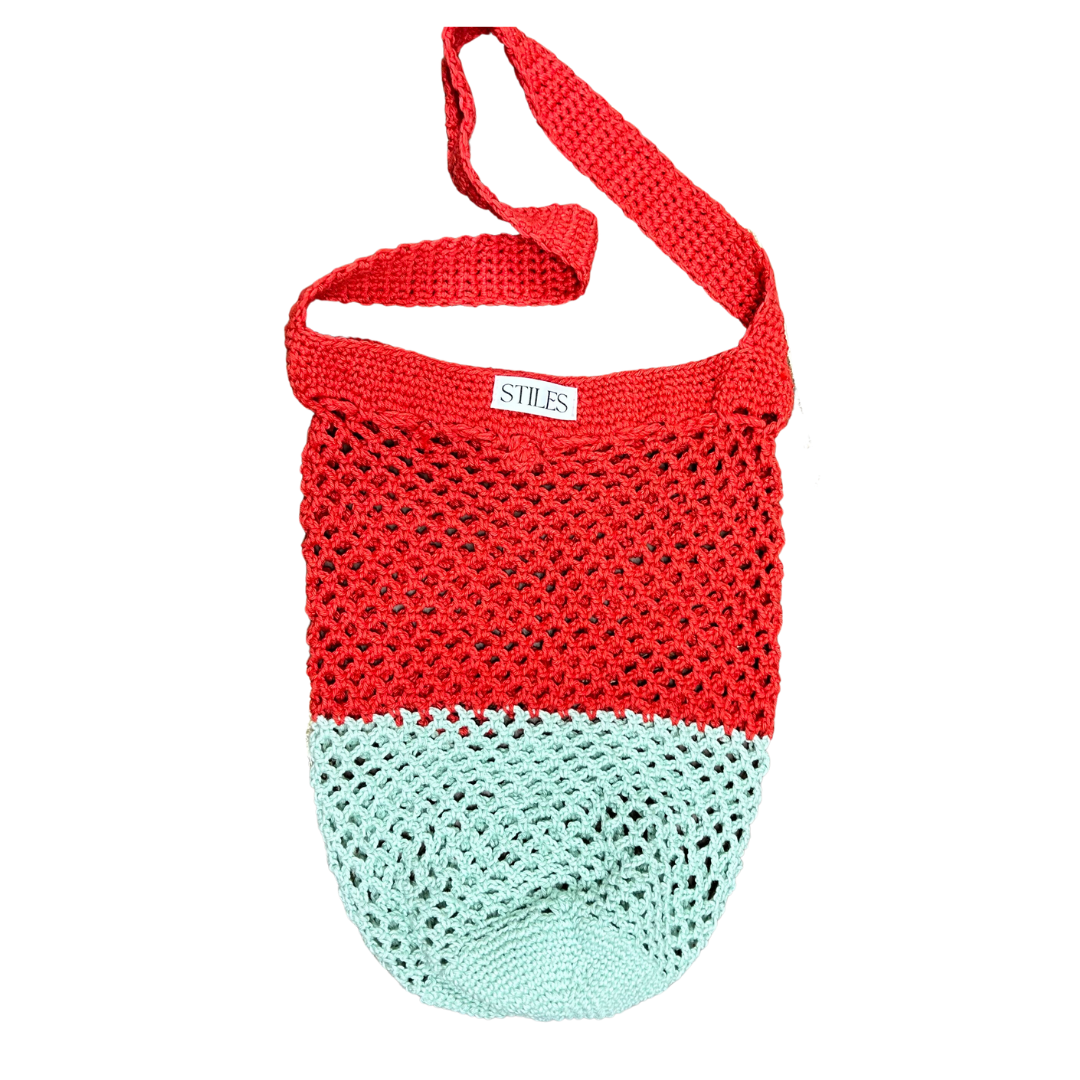 Cecilia Crochet Bag (Red & Blue)