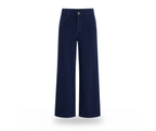 Corduroy High-Waisted Pants in Deep Navy