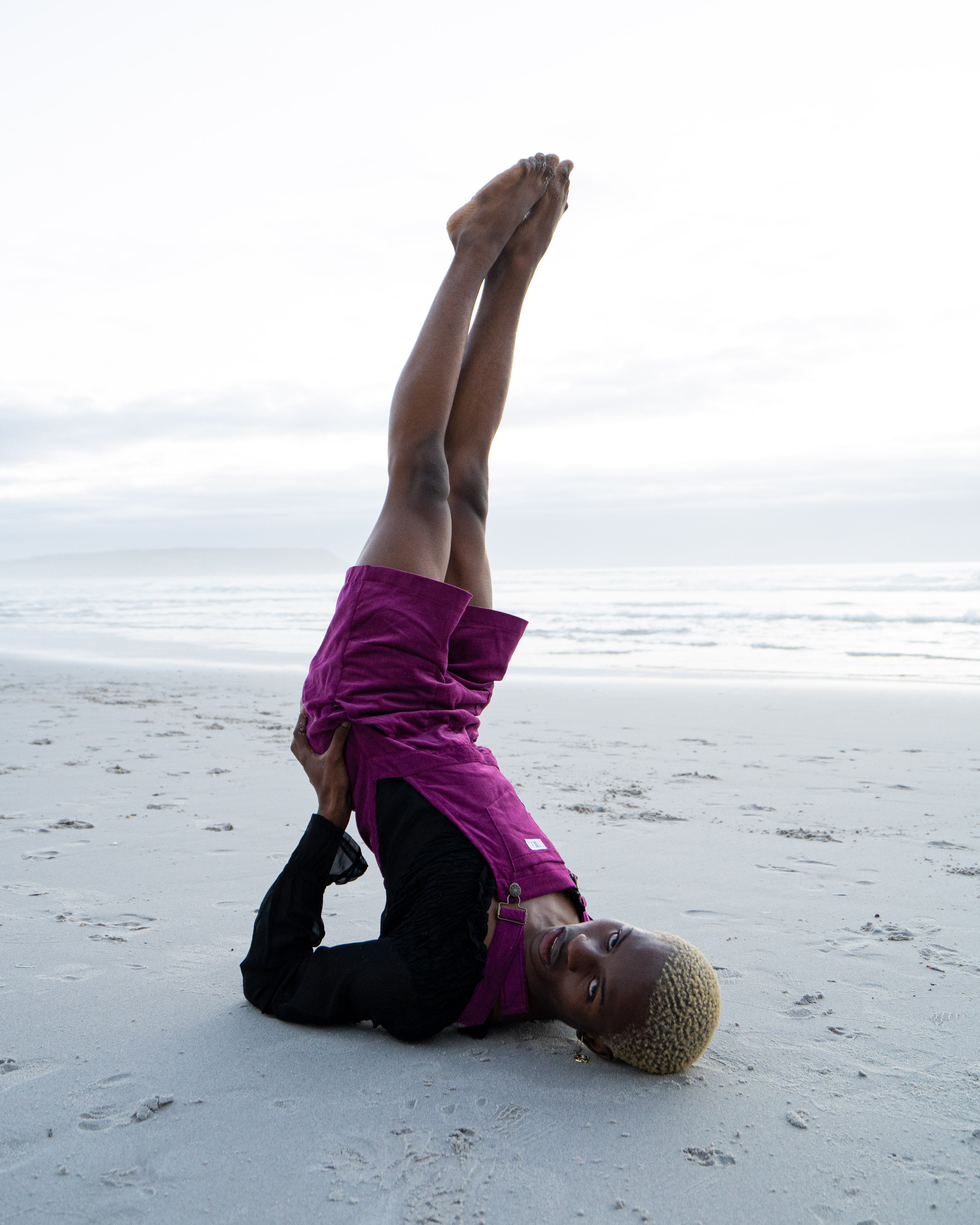 SALE - Azalea Short Dungaree in Royal Purple Corduroy