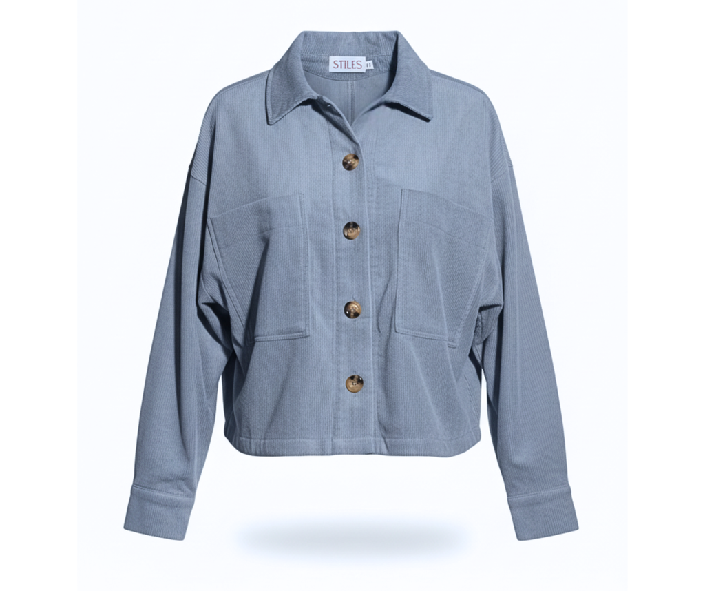 Boxy Jacket in Steel Blue LTD