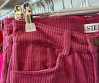 Corduroy High-Waisted Pants in Dusty Raspberry