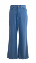 Corduroy High-Waisted Pants in Steel Blue