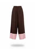 Poppy Linen-Blend pants in Chocolate & Pink