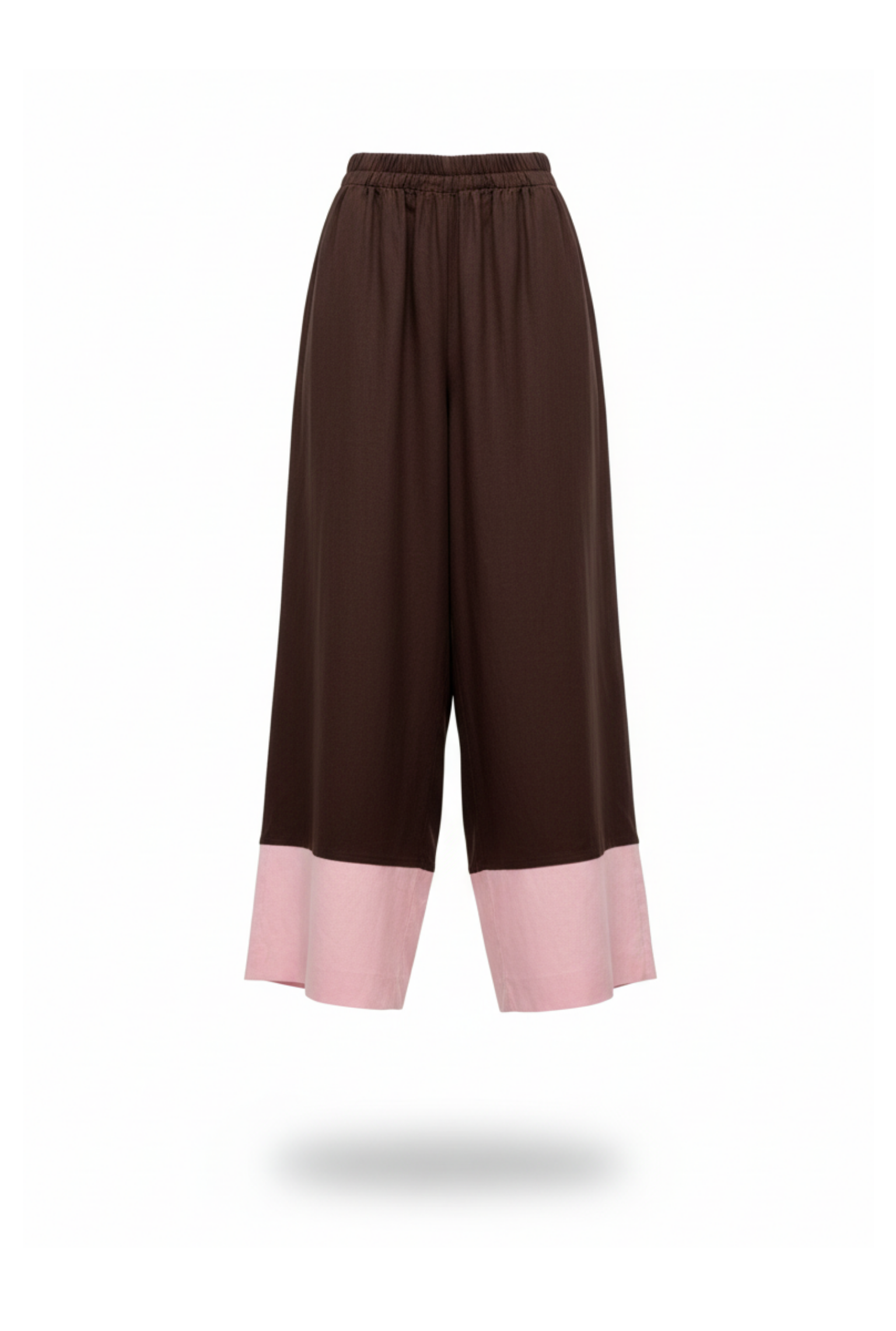 Poppy Linen-Blend pants in Chocolate & Pink