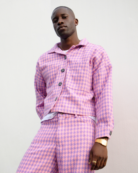 Boxy Jacket in Pink & Lilac Bouclé LTD