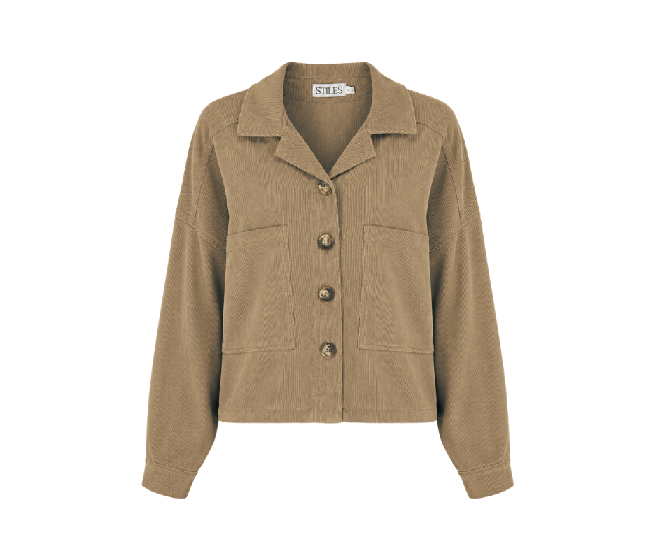 Boxy Jacket in Stone Corduroy LTD