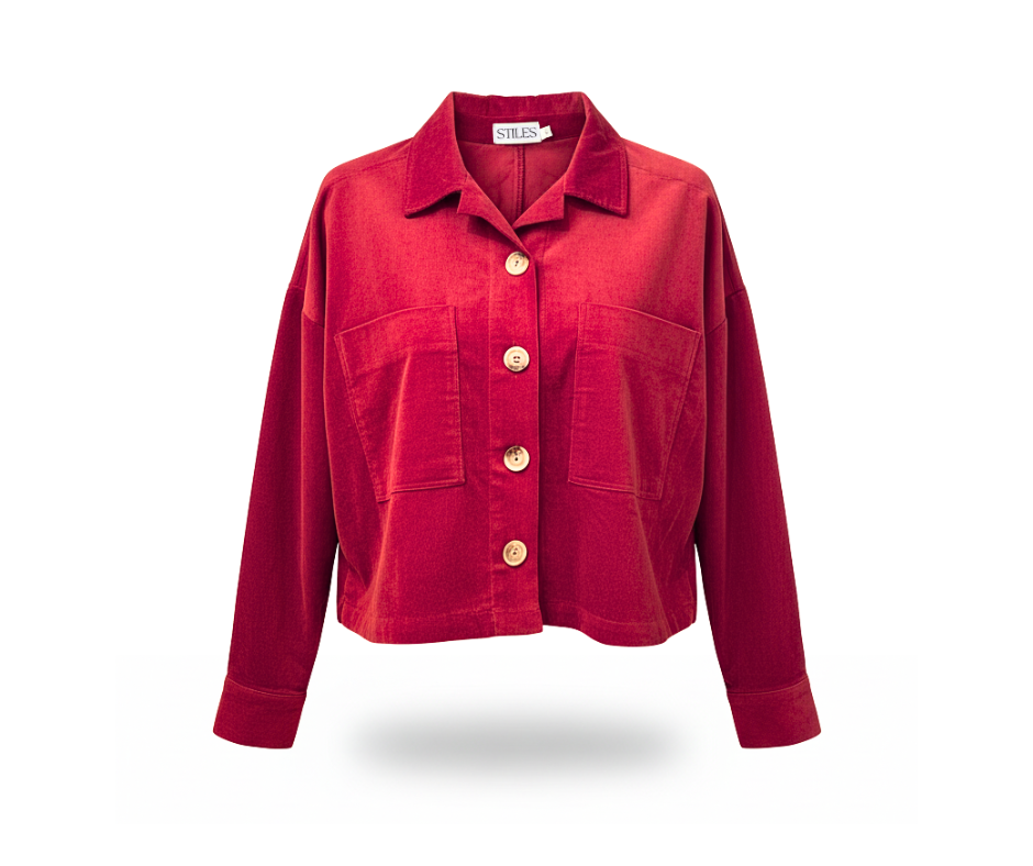Boxy Jacket in Deep Red LTD