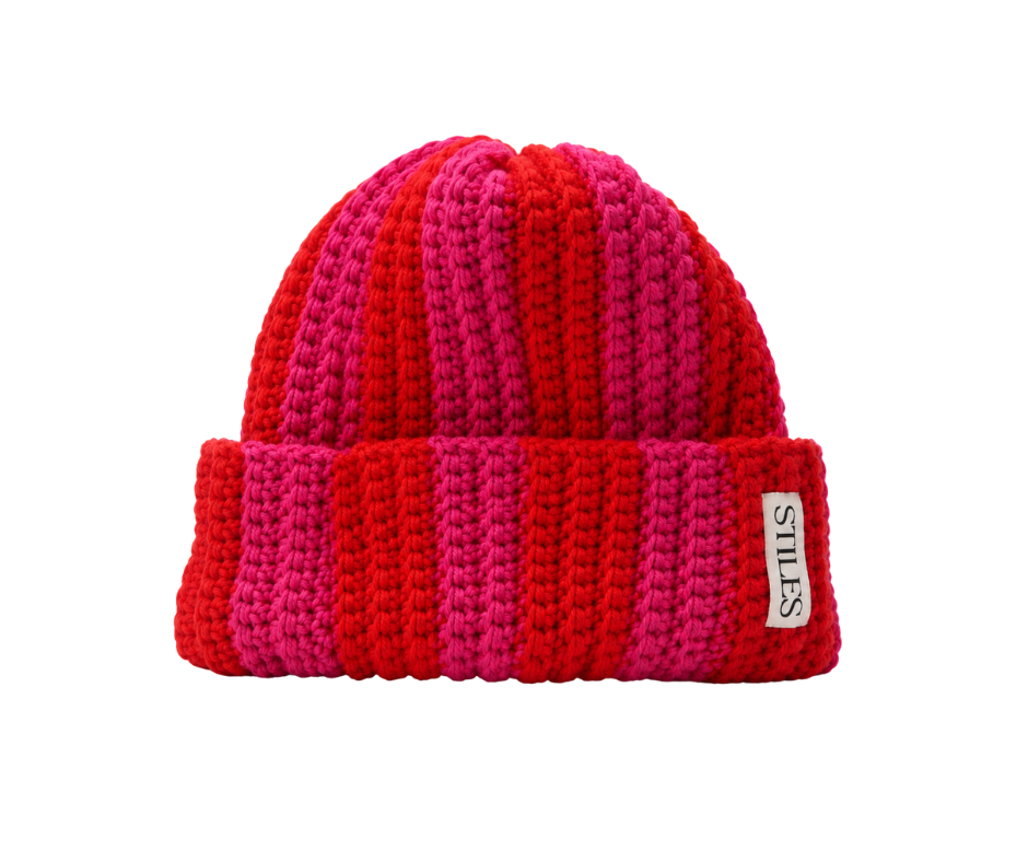 The Zea Beanie LTD in Cherry Pop