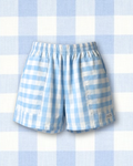 Groovy Gingham Shorts in Soft Blue
