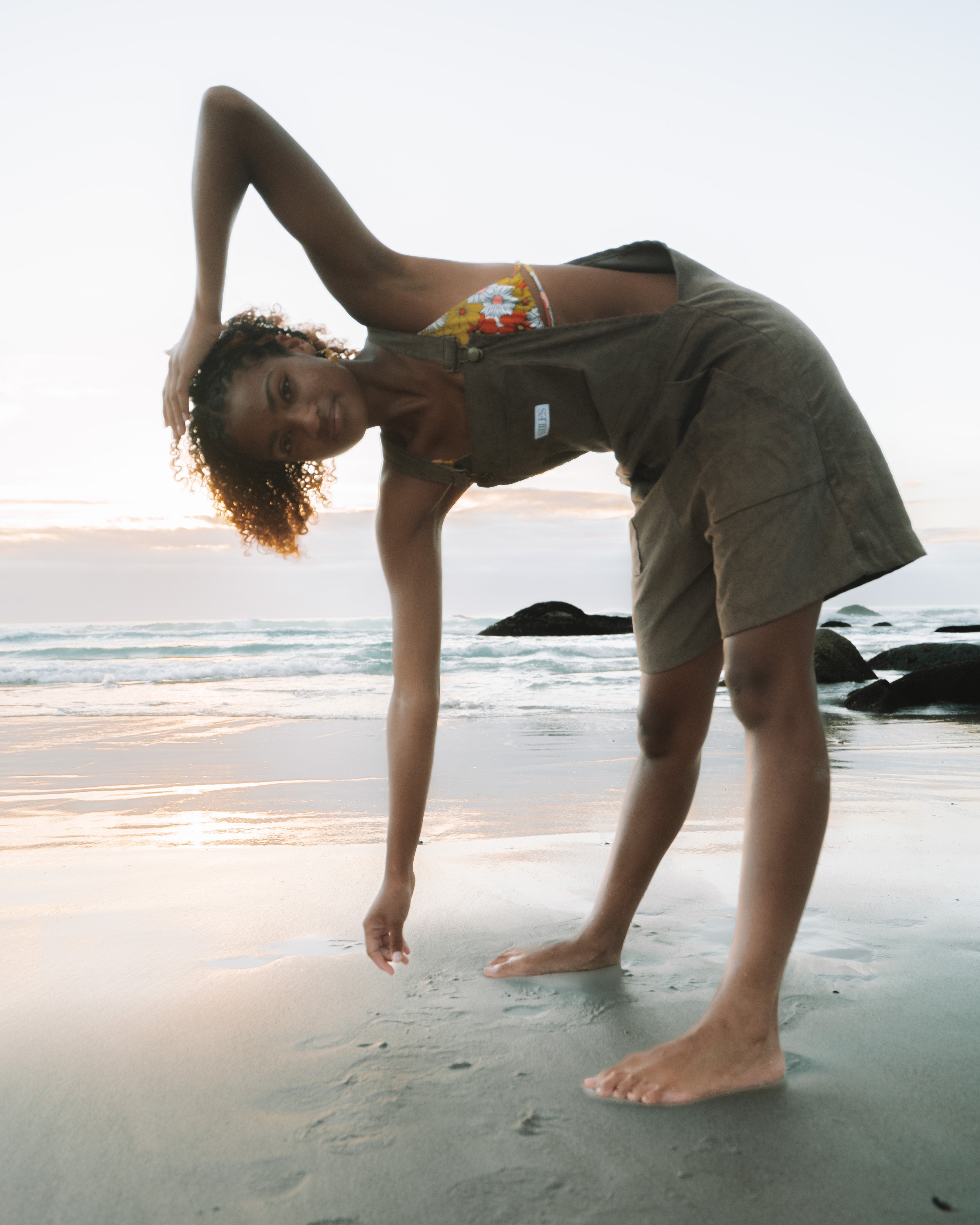 SALE - Azalea Short Dungaree in Milk Chocolate Corduroy