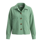 Boxy Jacket in Green & White Houndstooth LTD