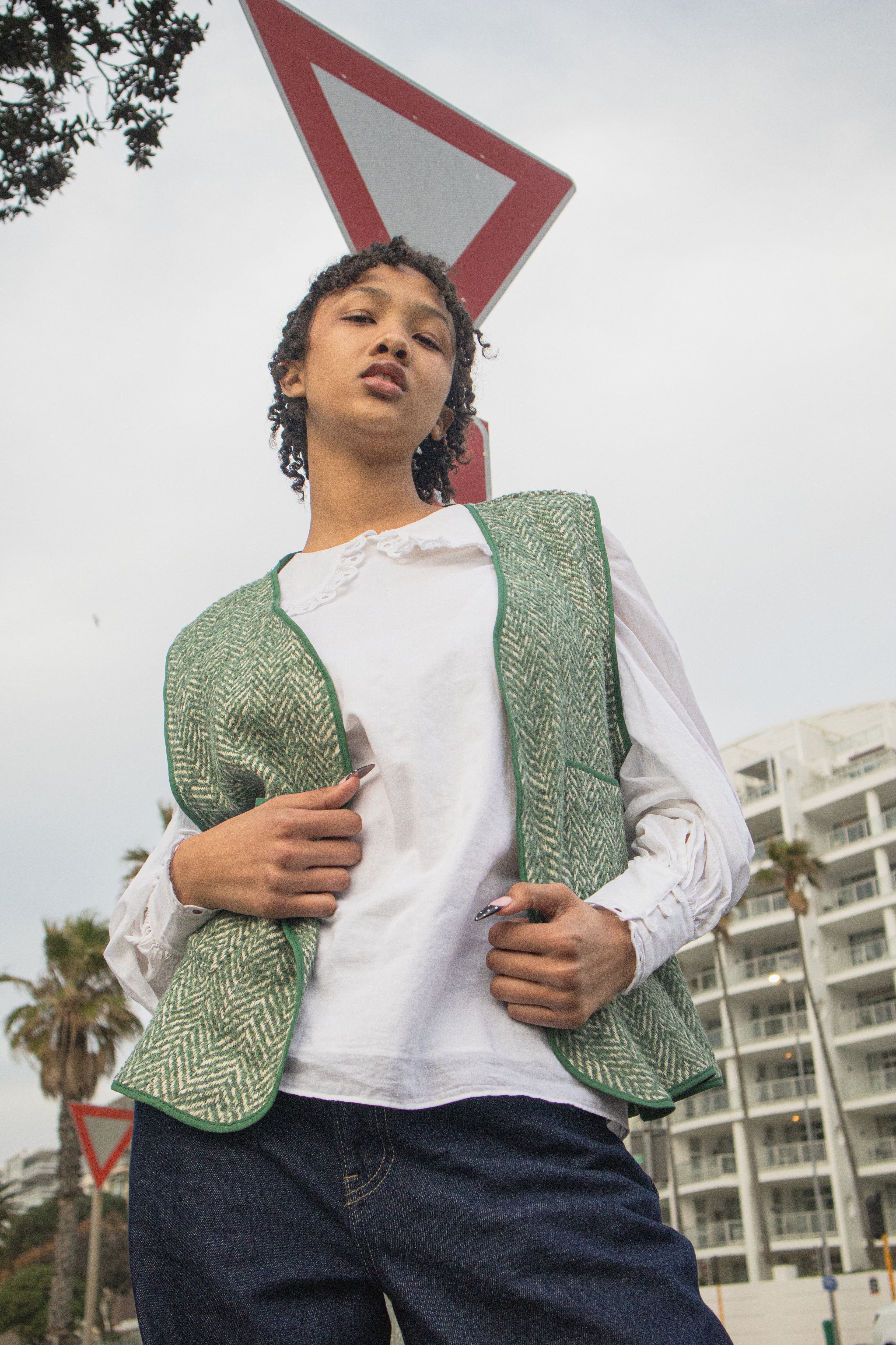 Gilet in Herringbone Wool LTD