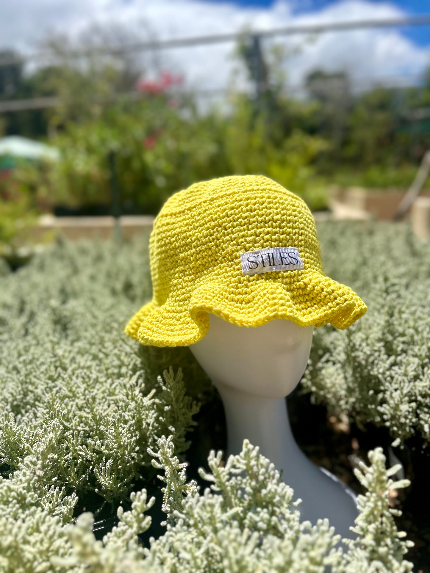 Nanala Crotchet Hat in Sunshine Yellow