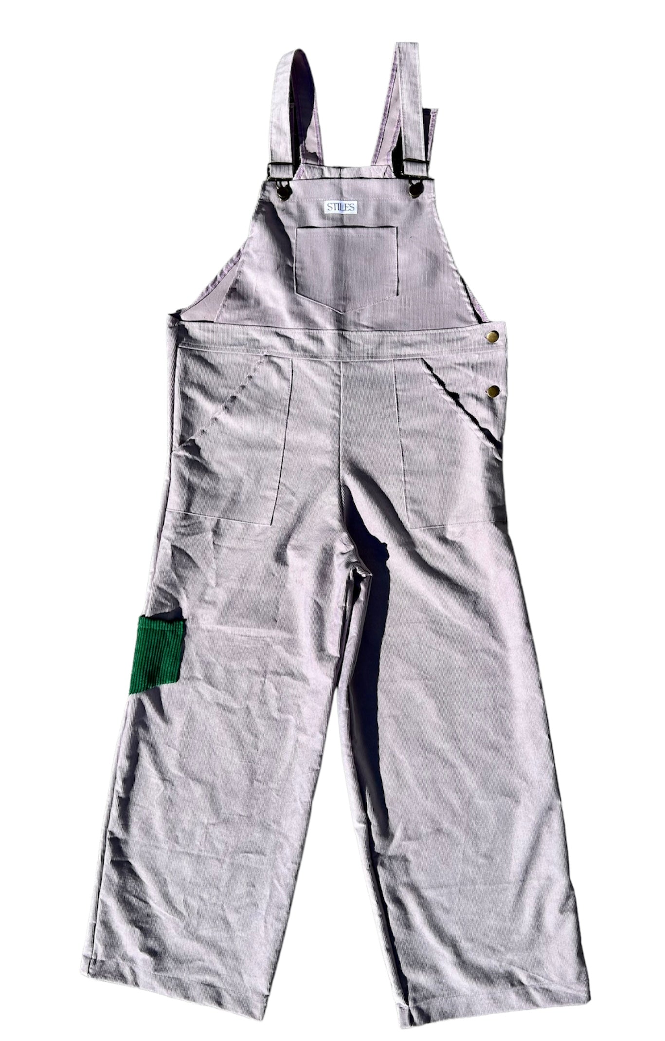 Hazel Dungaree in Pastel Lilac Corduroy