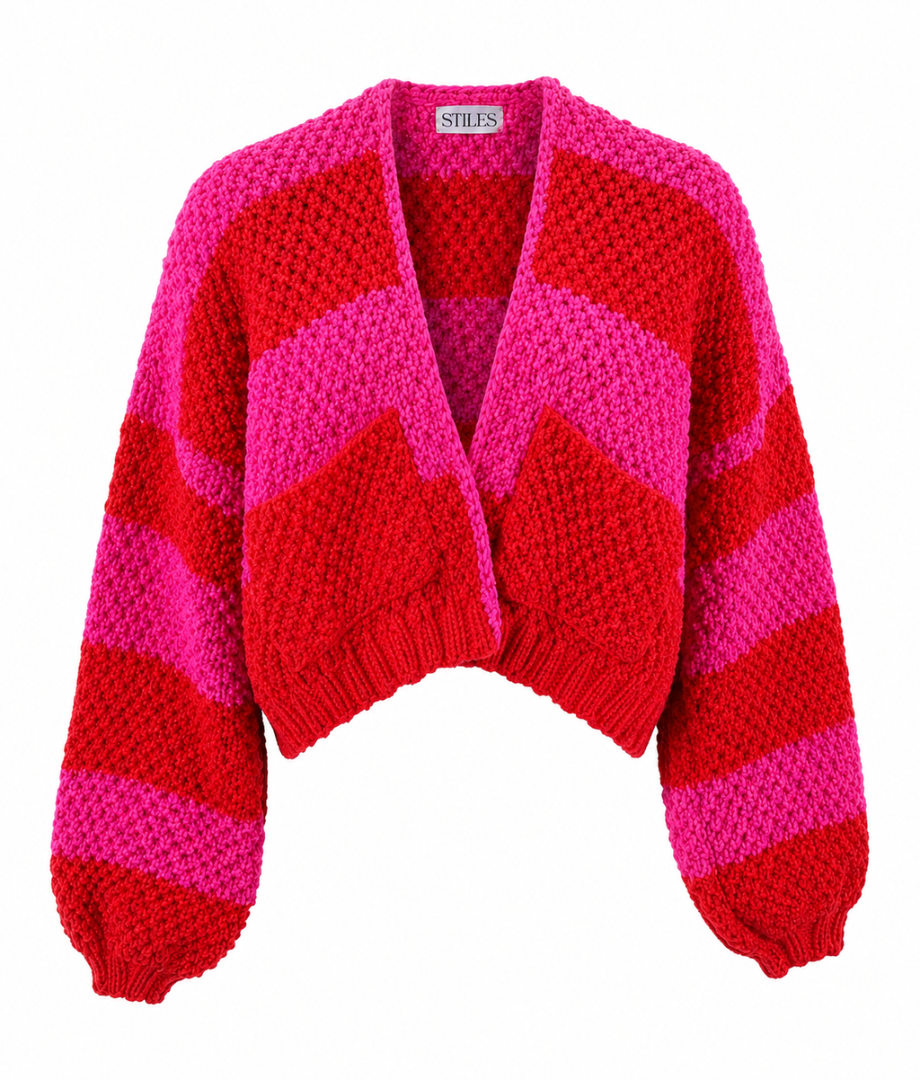 Granny B Cardigan LTD in Electric Cherry