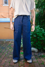 Unisex High-Waisted Pants in Stretch Denim