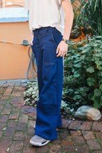 Unisex High-Waisted Pants in Stretch Denim