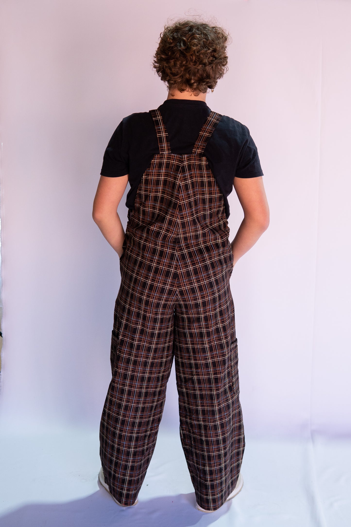 Hazel Dungaree in Chocolate Check