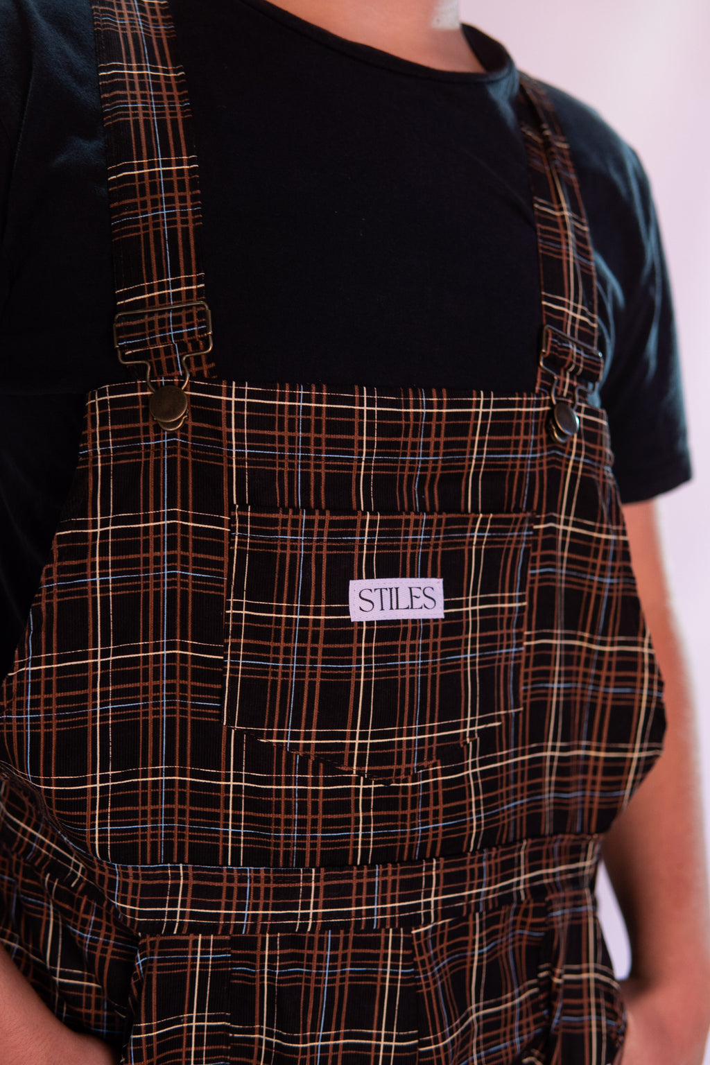 SALE - Hazel Dungaree in Chocolate Check