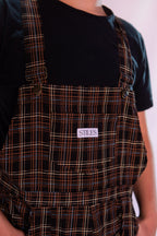SALE - Hazel Dungaree in Chocolate Check
