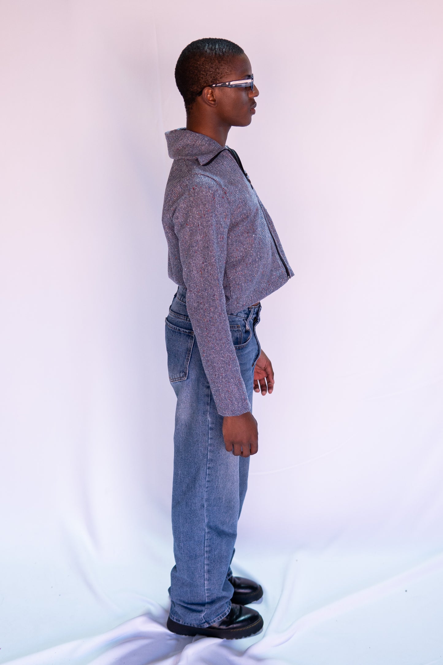 Viola Jacket in Brushed Blue with Colourful Speckles