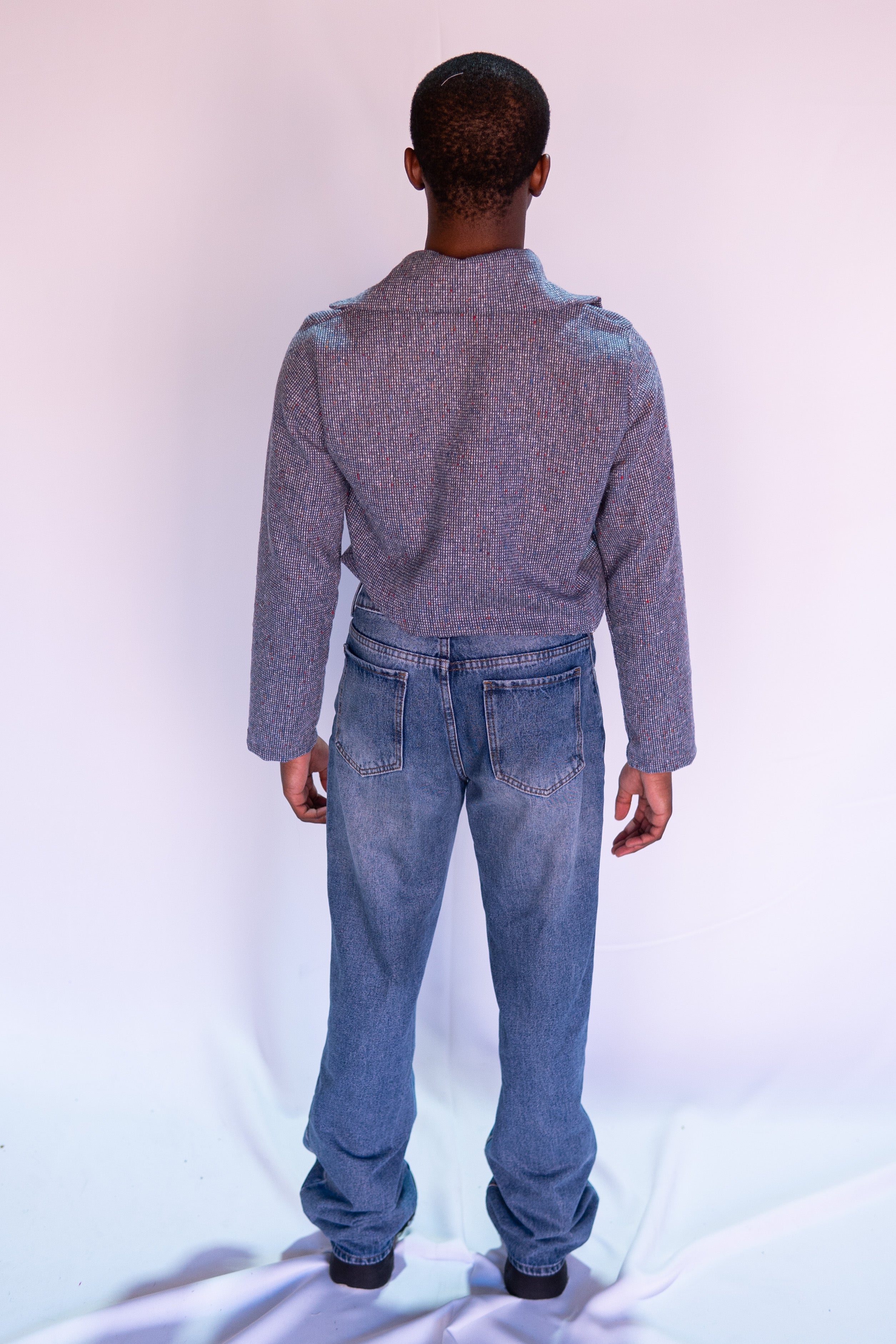 Viola Jacket in Brushed Blue with Colourful Speckles