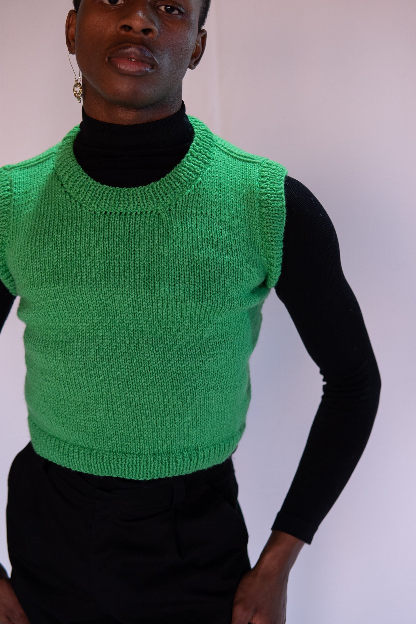 Aster Sweater Vest in Shamrock Green