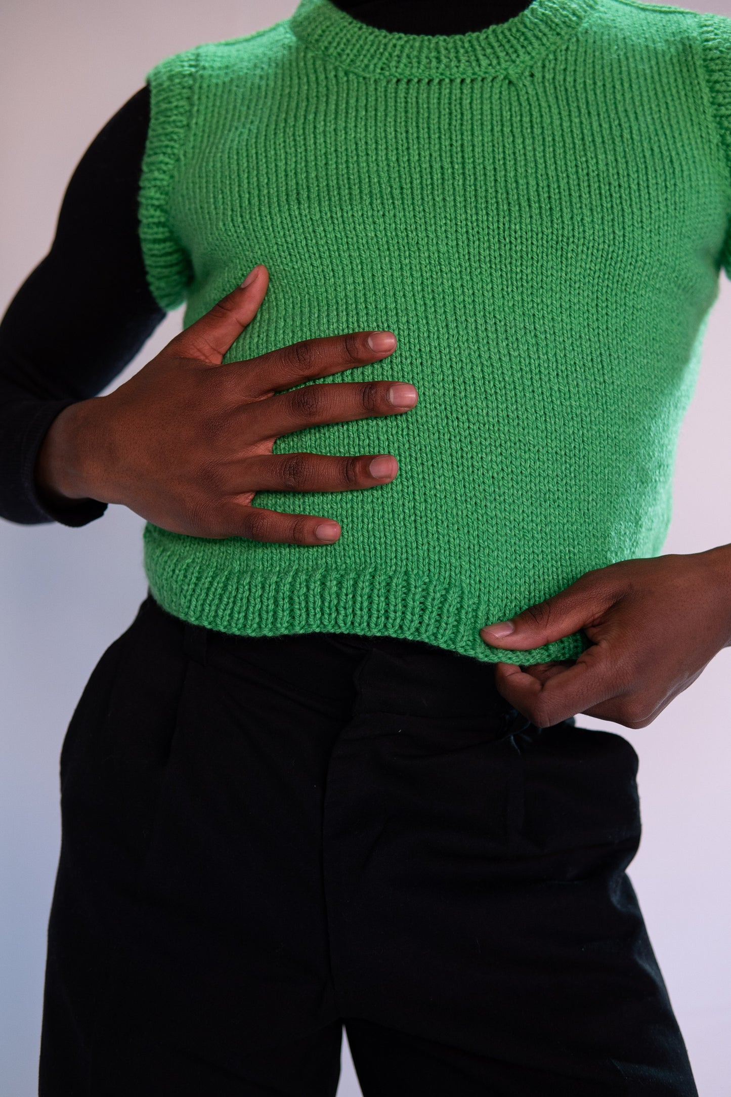 Aster Sweater Vest in Shamrock Green