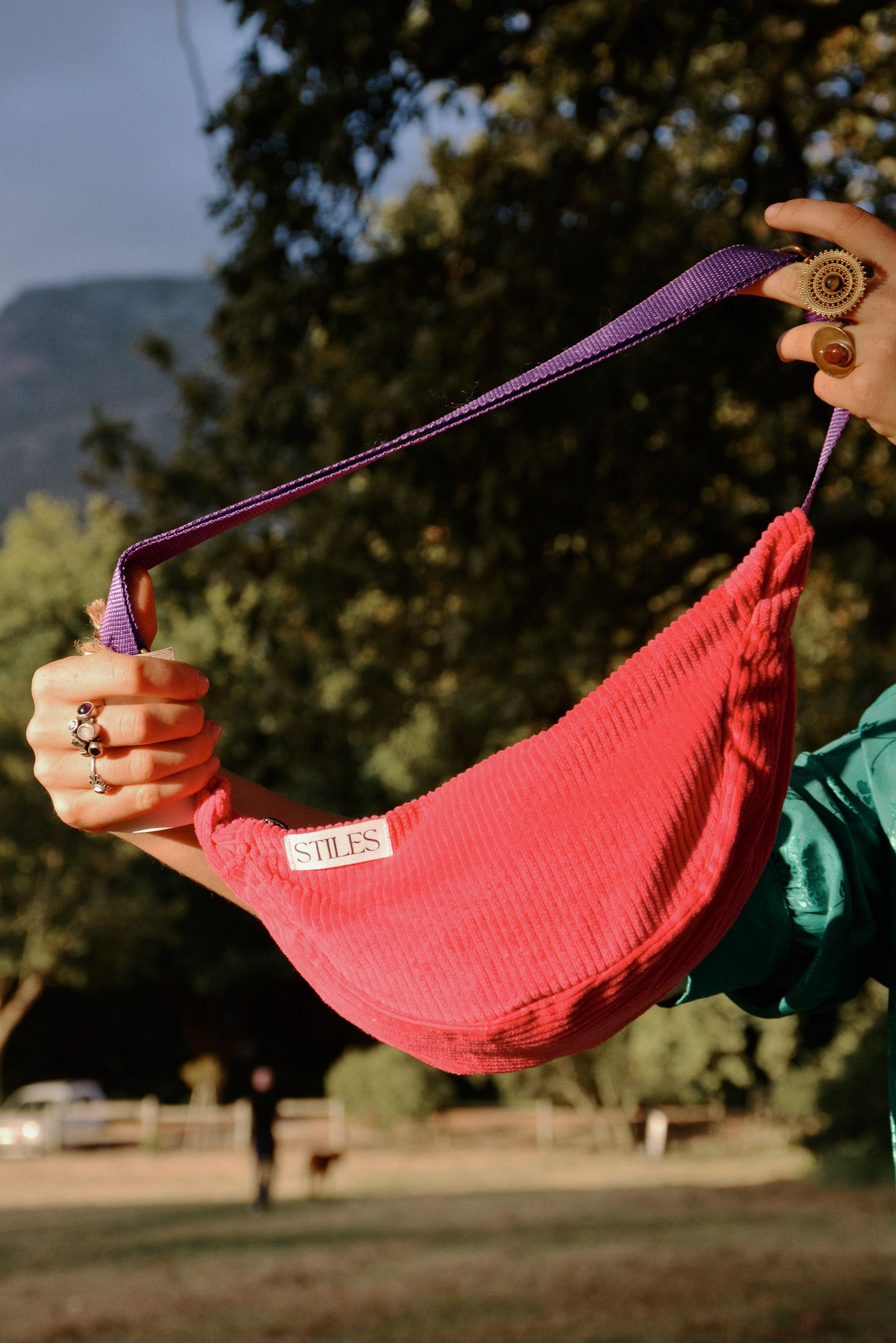 Molly Moonbag in Bright Pink Corduroy