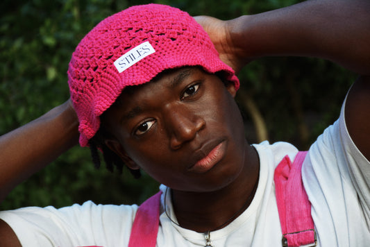 Nanala Crotchet Hat in Hot Pink