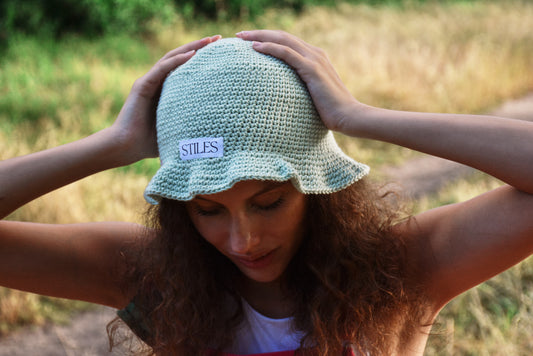 Nanala Crotchet Hat in Pastel Mint