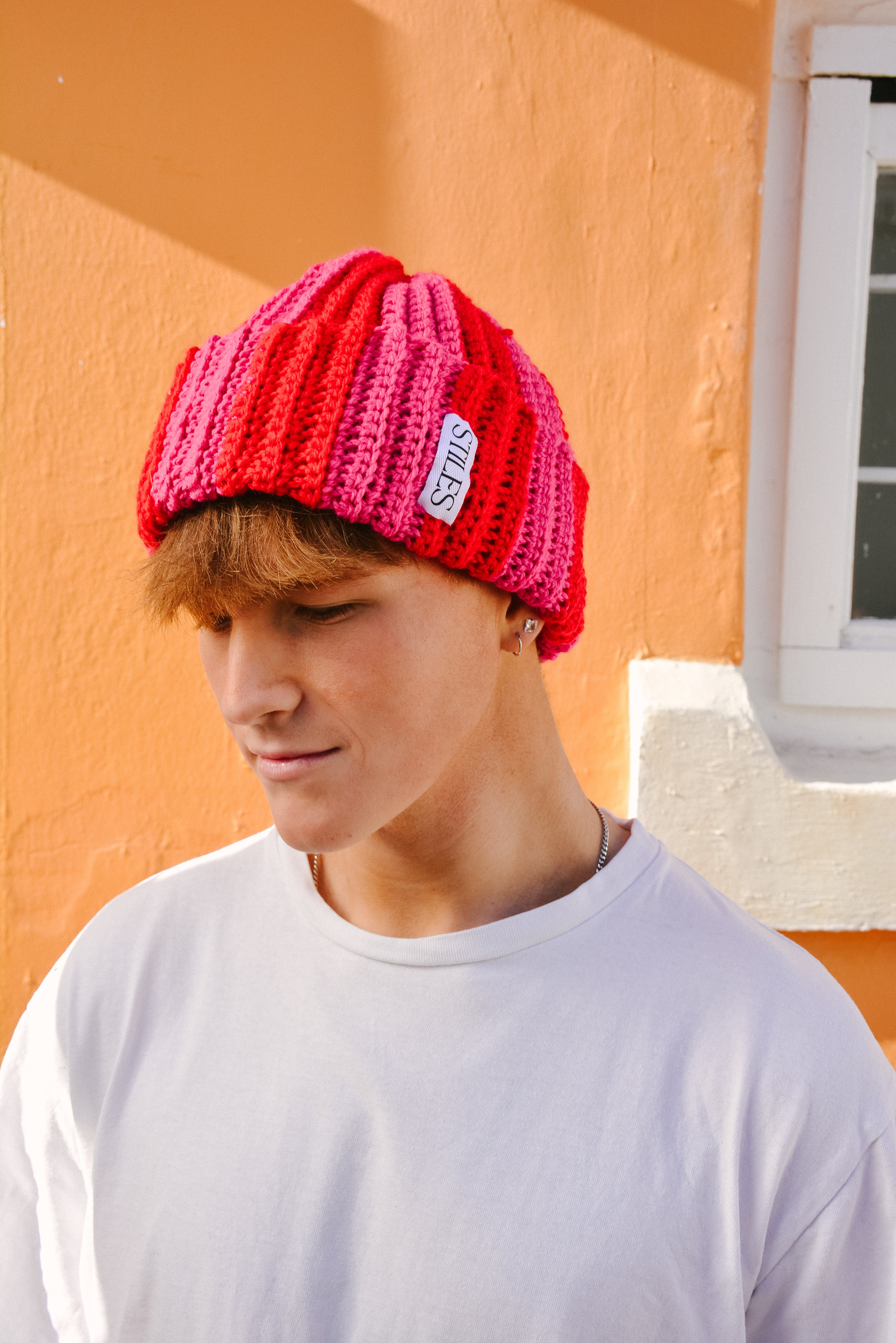 The Zea Beanie LTD in Cherry Pop