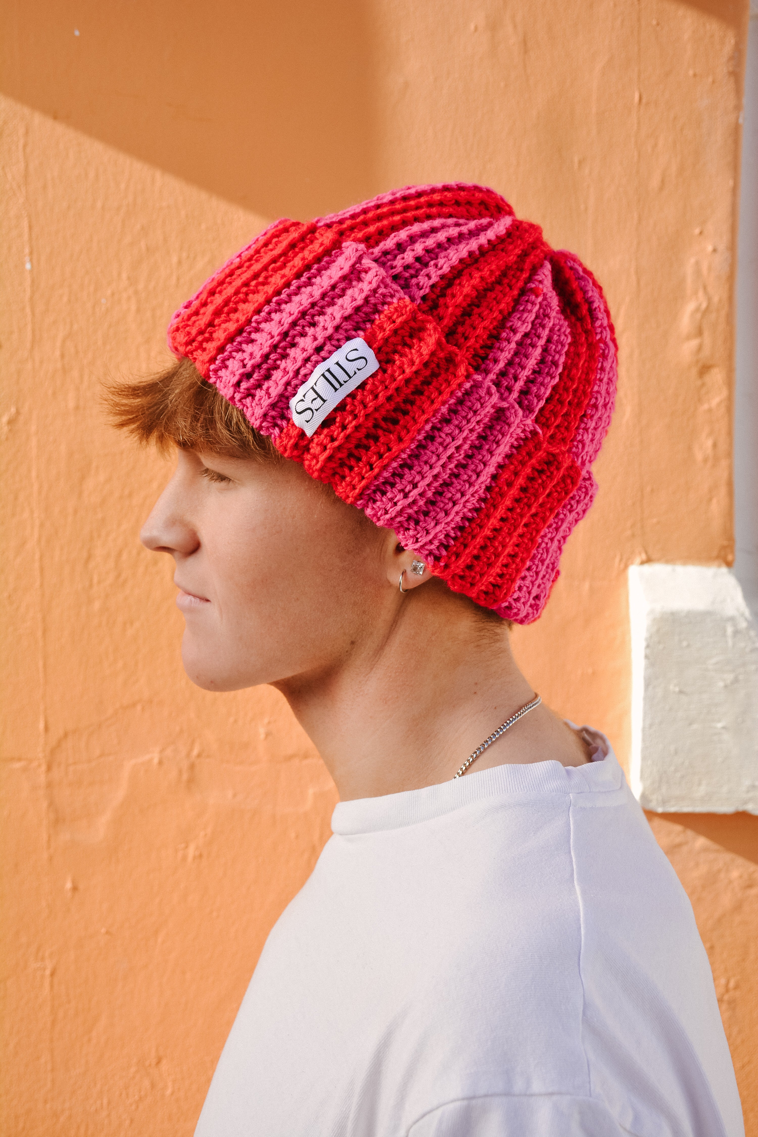 The Zea Beanie LTD in Cherry Pop