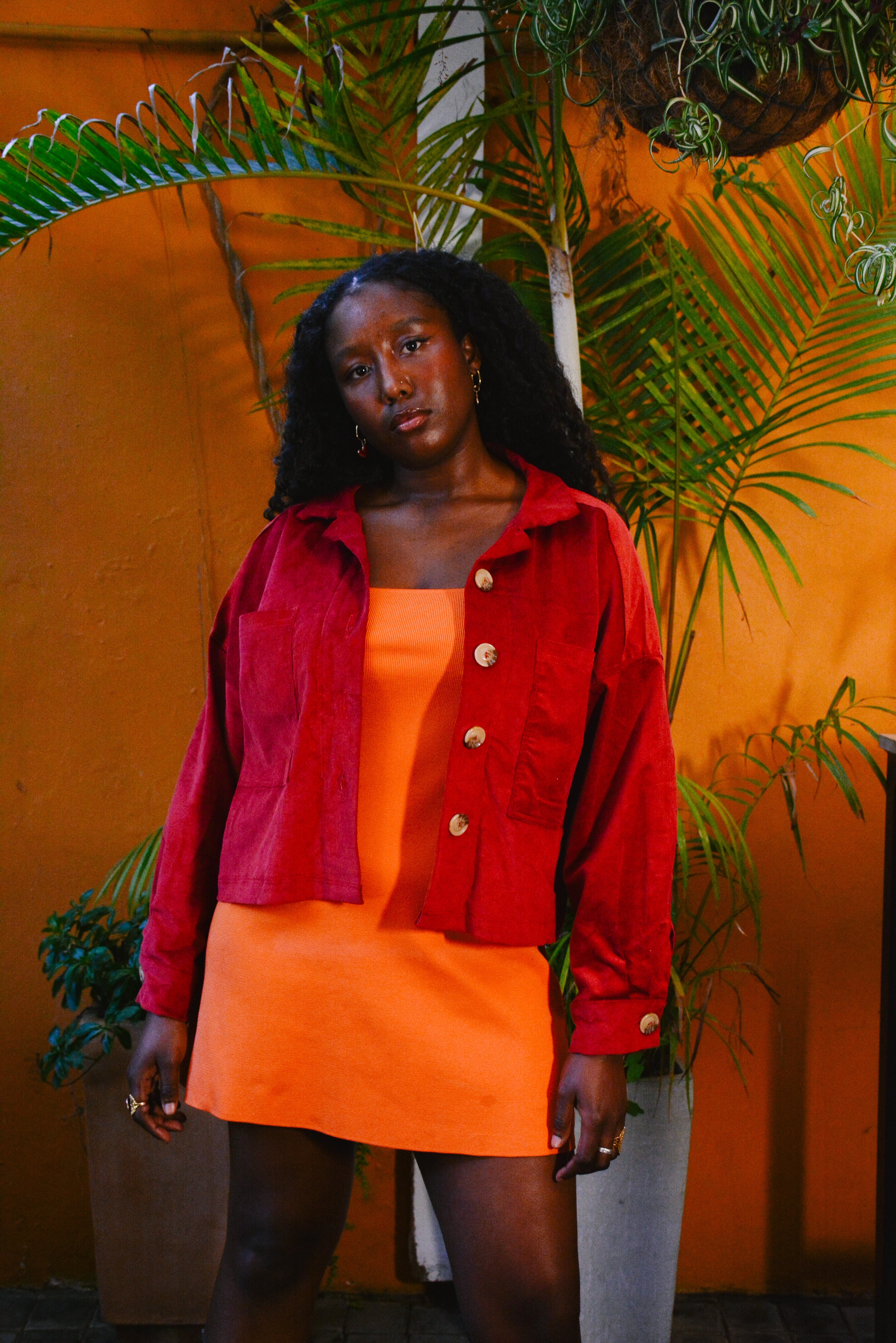 Boxy Jacket in Deep Red LTD