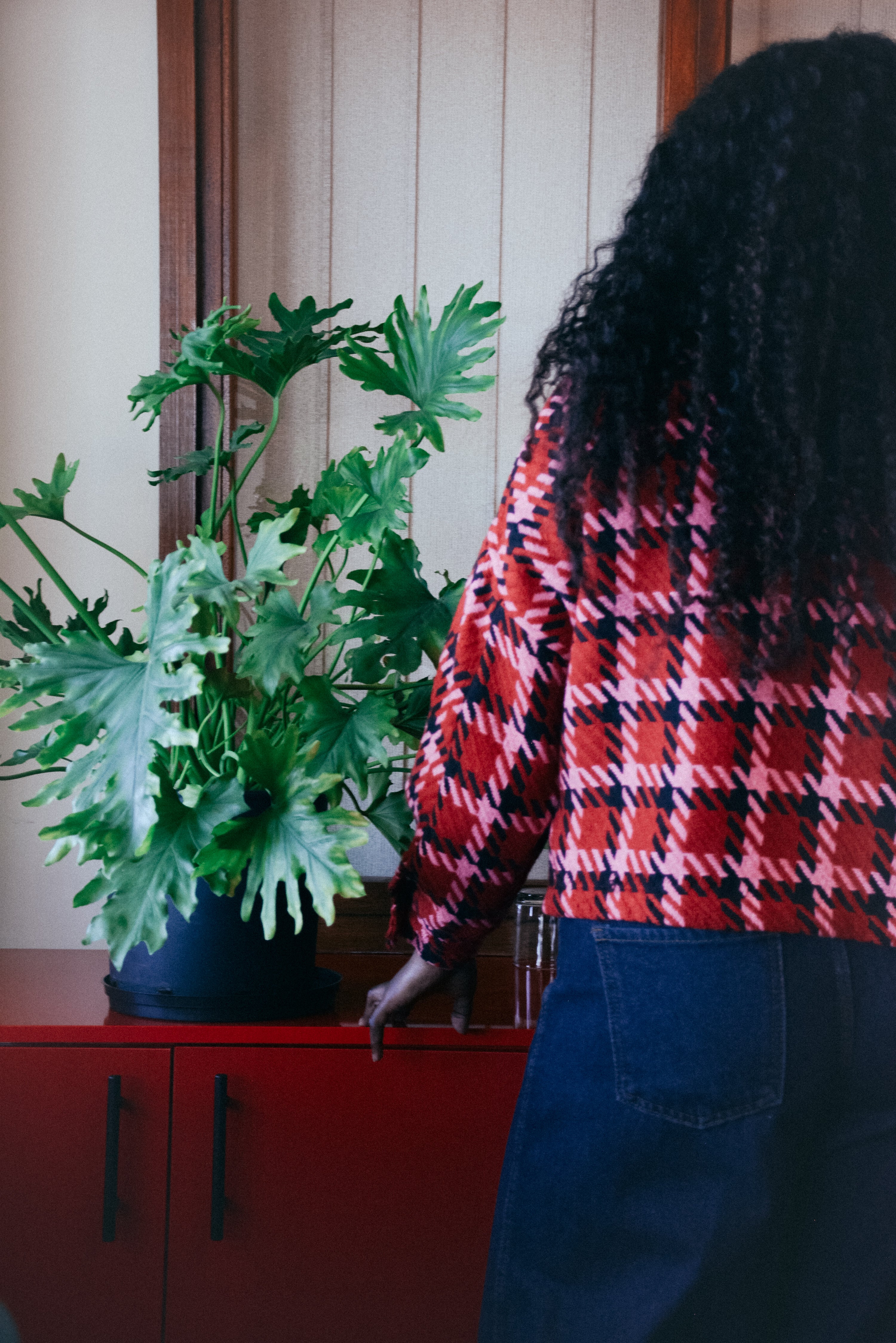 Boxy Jacket in Red, Black & Pink Textured Boucle  LTD