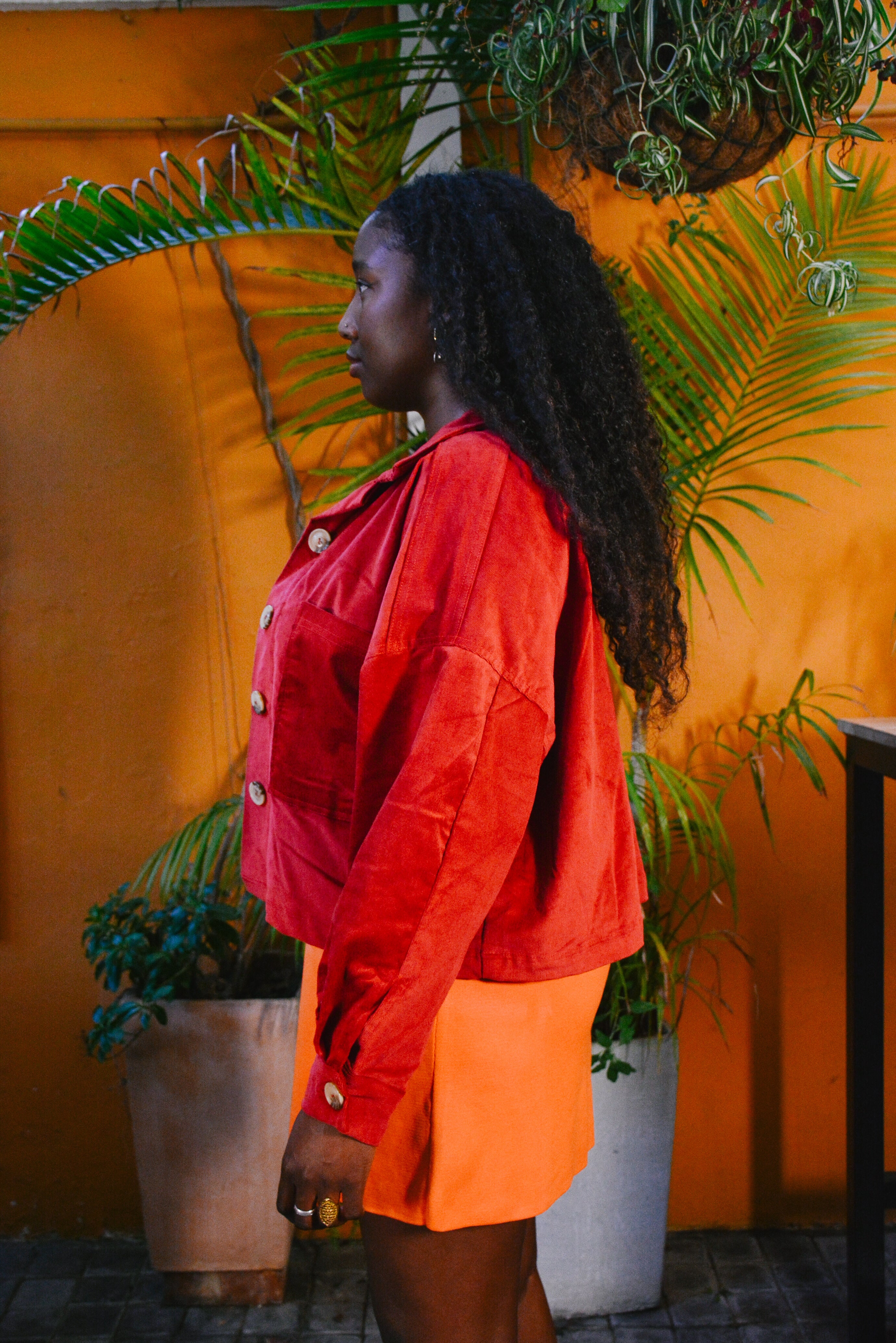 Boxy Jacket in Deep Red LTD