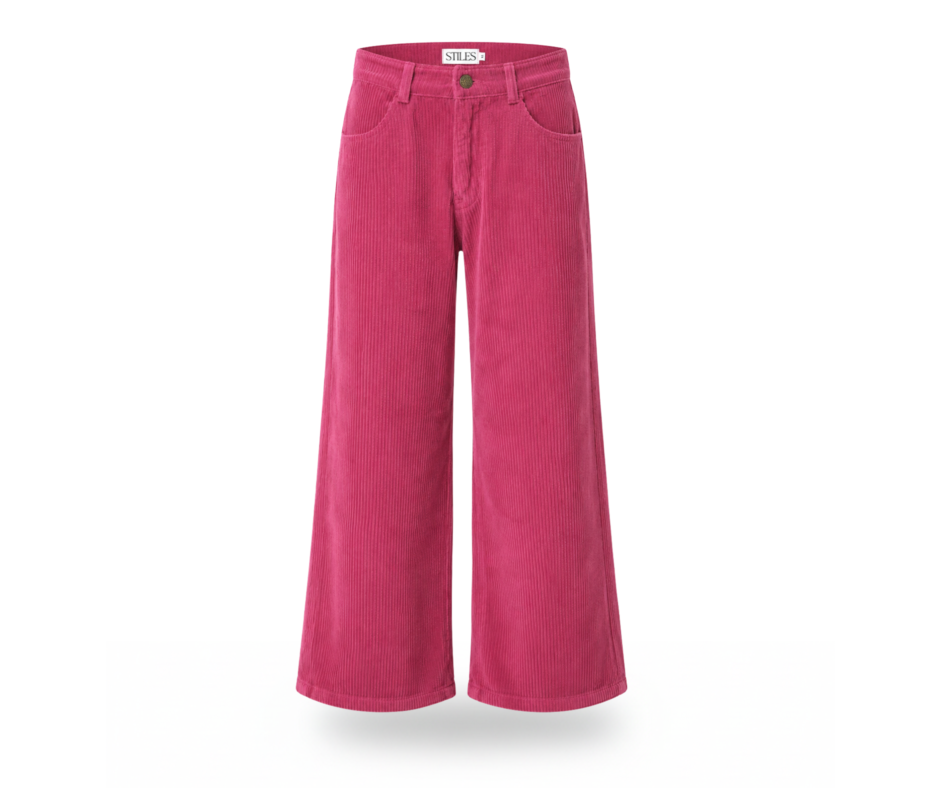 Corduroy High-Waisted Pants in Dusty Raspberry